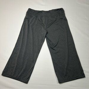 Adidas Pants Womens Medium Gray Activewear Athleisure Elastic Waist Cropped Logo